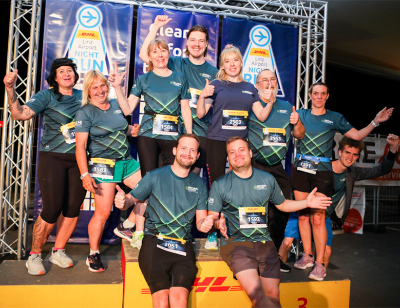 Das Almi Team beim DHL Airport Night Run